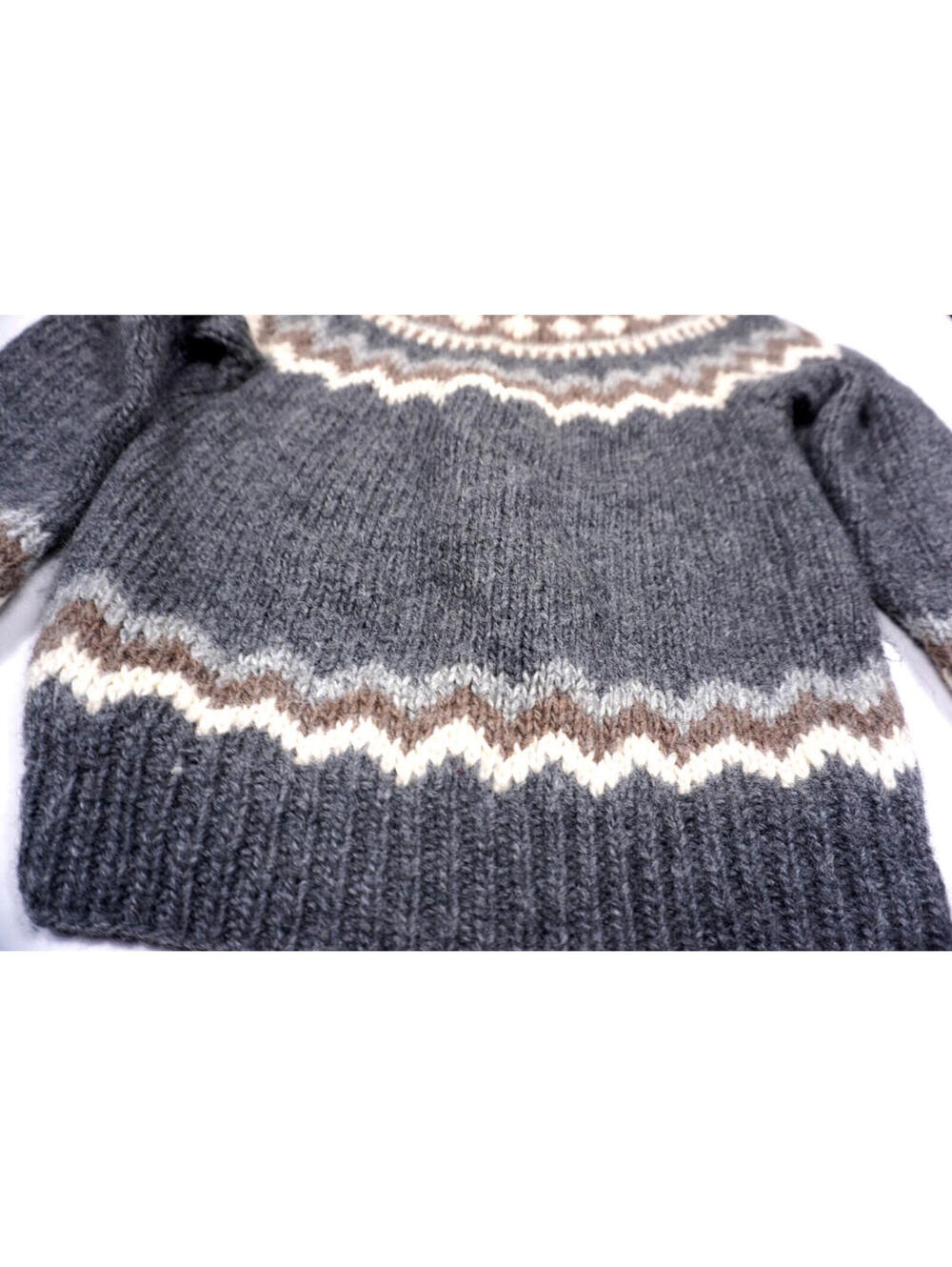 Vintage Hand Knit Icelandic Fair Isle Wool Sweater Womens Large Nordic Chunky - Picture 3 of 5